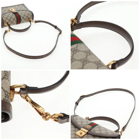 GUCCI Balenciaga Collaboration Web Sherry Line Bag PVC Beige 680119 Auth135820SM - Picture 15 of 16